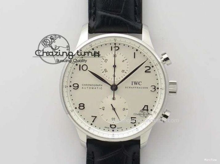 MIROTIME 0322 Sustainable Portuguese IW545408 White Dial ZF 1:1 Best Edition On Dark Blue Leather Strap 7335